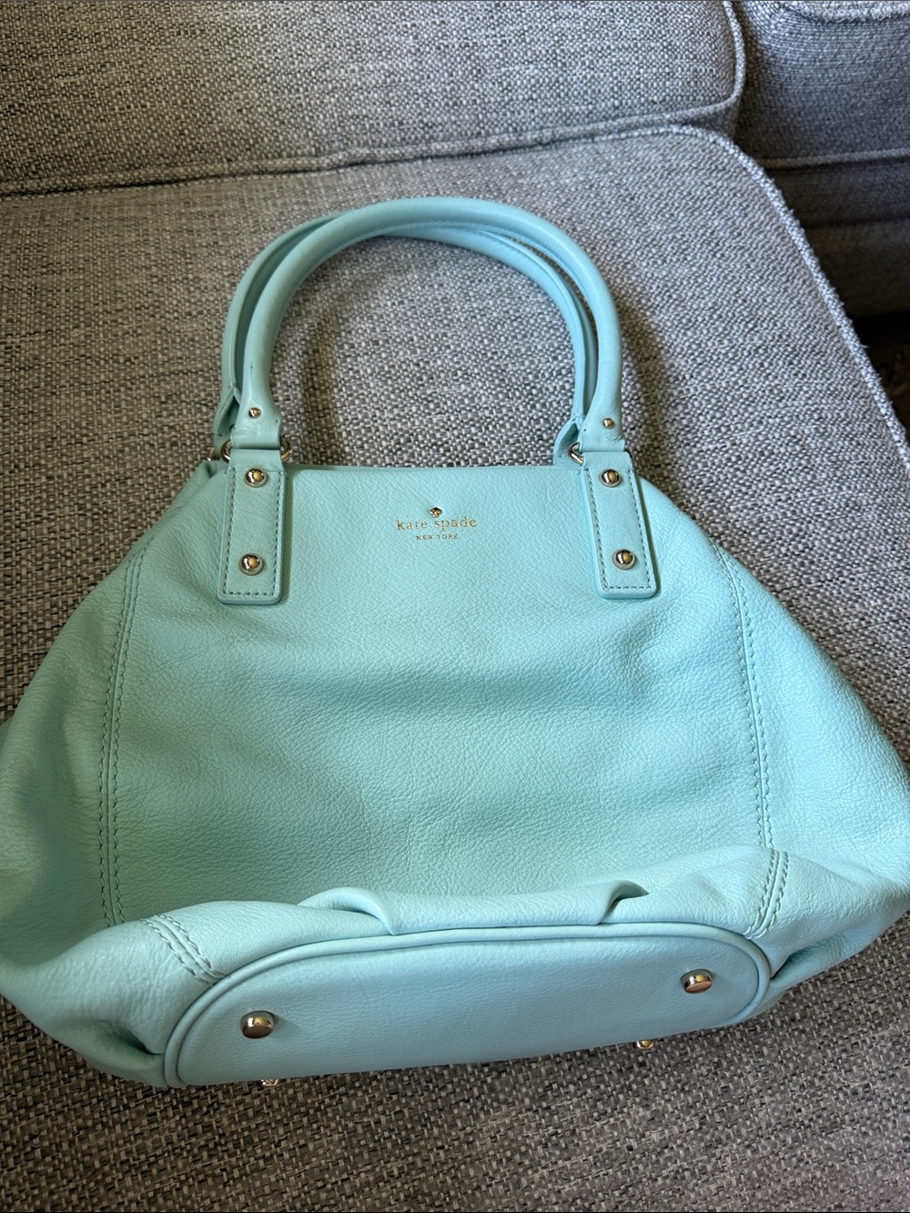 Kate Spade Pastel Turquoise Leather Top Handle Satchel Shoulder Bag